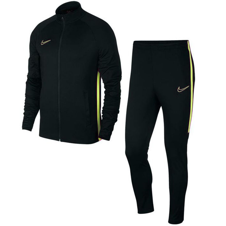 Dres m ski Nike Dri FIT Academy Tracksuit czarno zielony AO0053 017 Sklep pi karski NO10.pl